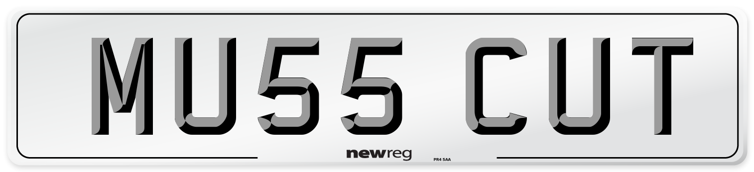 MU55 CUT Number Plate from New Reg